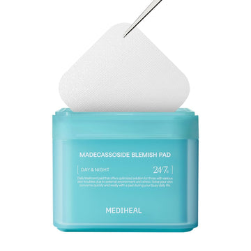 MEDIHEAL Cotton Facial Pads with Centella Asiatica Extract, 100 Count, Vegan, for Uneven Skin Tone